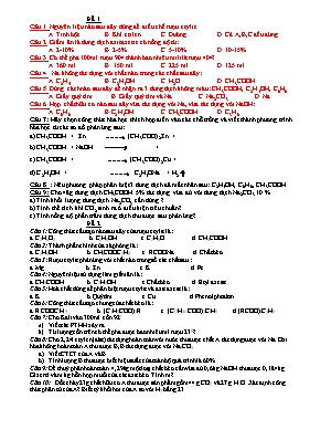 Ôn tập kiểm tra lần 2 môn Hóa học 9